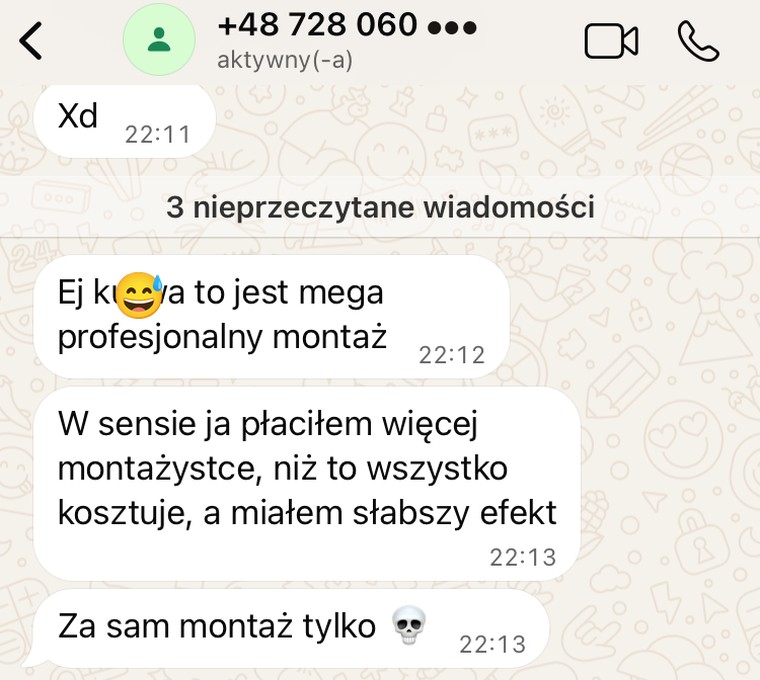 Wiadomość od klienta